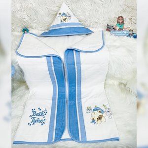 Blue Bear Hooded Bath Towel